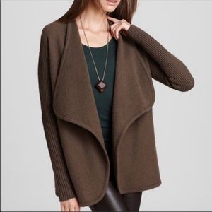 Vince Brown Boiled Wool Sweater Jacket XS